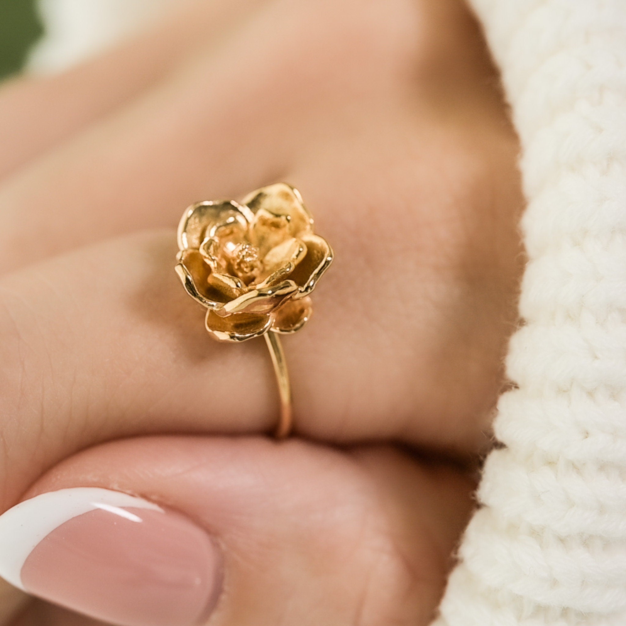 14K Yellow Gold Estate Diamond Flower Ring – Long's Jewelers